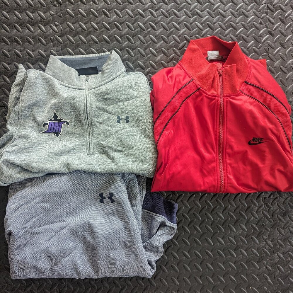 Lot of Mens Activewear Pullover and Jacket Nike Under Armour 3 Piece Reseller